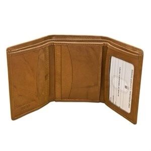 Brown Leather Tri-Fold Wallet